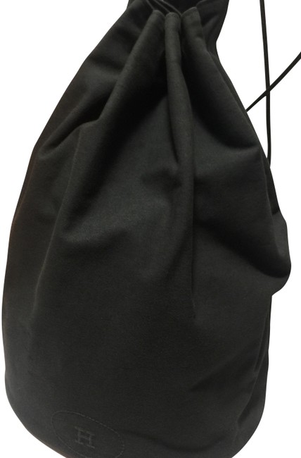 Hermes Sac polochon Faded Black Canvas Backpack
