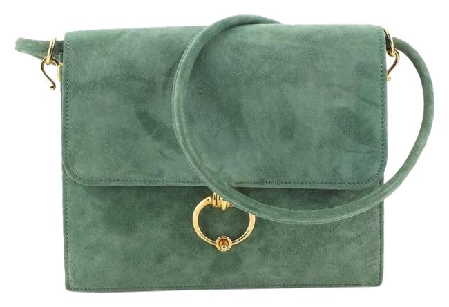 Hermes Sac Sequana Doblis Small Green Suede Tote