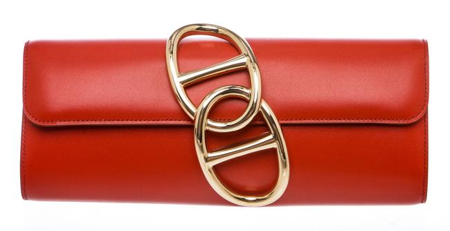 Hermes Sanguine Veau Tadelakt Egee 494365 Clutch