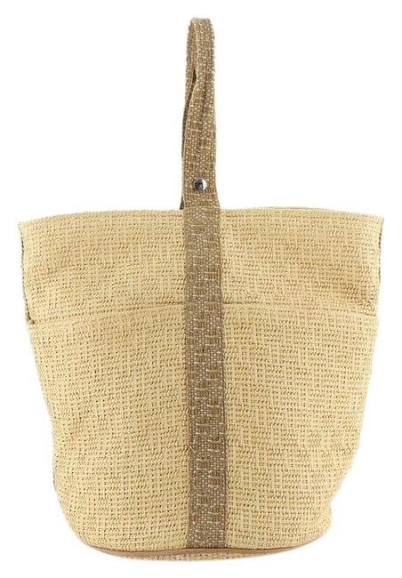 Hermes Saxo Handbag Woven Straw Gm Neutral Raffia Tote