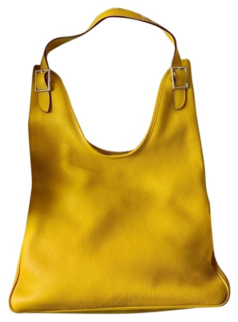 Hermes Shoulder Bag Massai Palladium Pm Leather Yellow Tote