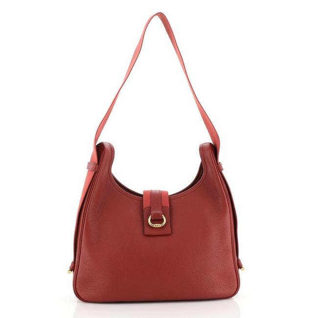 Hermes Shoulder Bag Tsako Clemence Red Leather Satchel