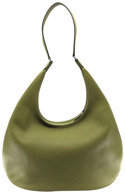 Hermes Shoulder Gao Olive Clemence Leather Hobo Bag