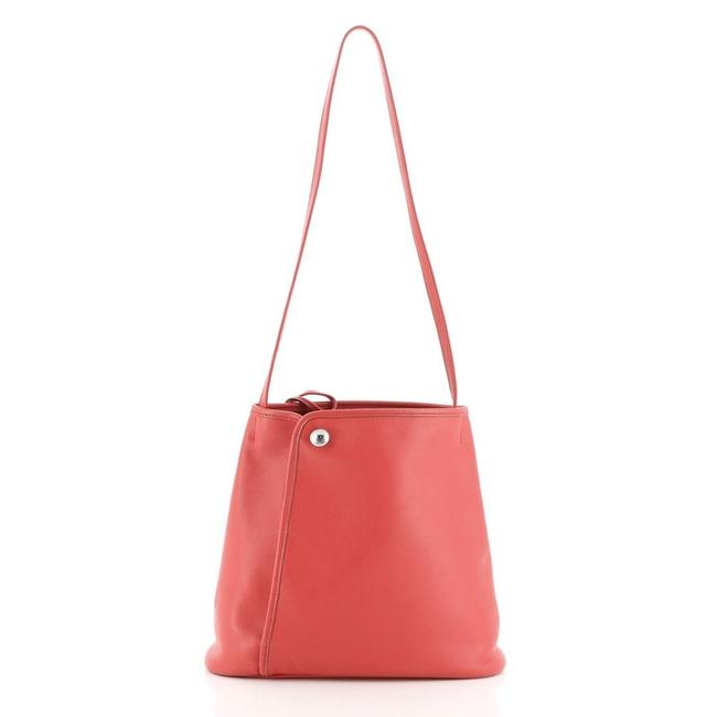Hermes Side Zip Gulliver Red Leather Shoulder Bag