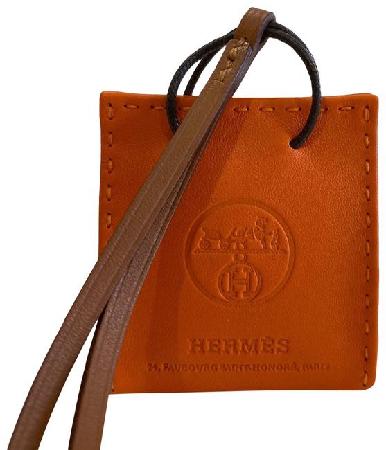 Hermes Signature Charm Orange Swift Leather Tote