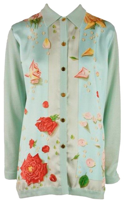 Hermes Silk Cardigan Magnificent Light Blue Sweater