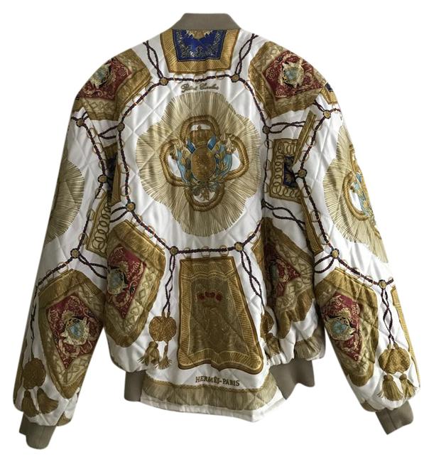 Hermes Silk Multicolor Reversible Bomber Jacket 
