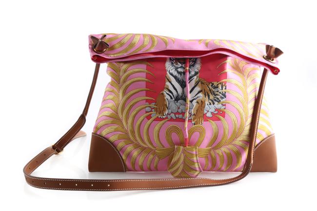 Hermes SilkyCity Tiger Pink Silk Shoulder Bag