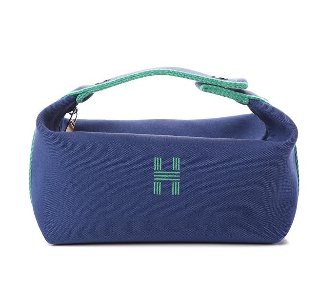 Hermes Small Bride a brac Blue Canvas Clutch