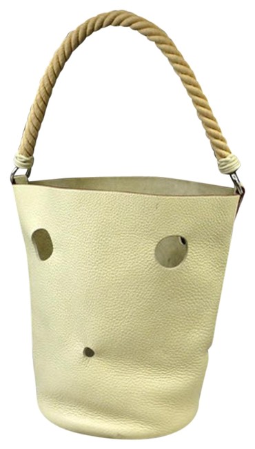 Hermes Taurillon Clemence Mangeoire Gm Rope 222332 Ivory Leather Tote