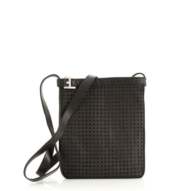 Hermes Todo Perforated Mini Black Leather Messenger Bag
