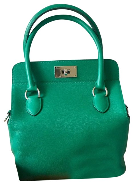 Hermes Toolbox 20 Green Calfskin Leather Shoulder Bag