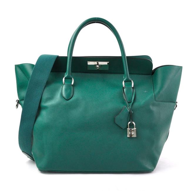 Hermes Toolbox Handbag 2way Evercolor Women Malachite Shoulder Bag