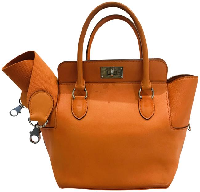 Hermes Toolbox Swift 20 Orange Leather Tote