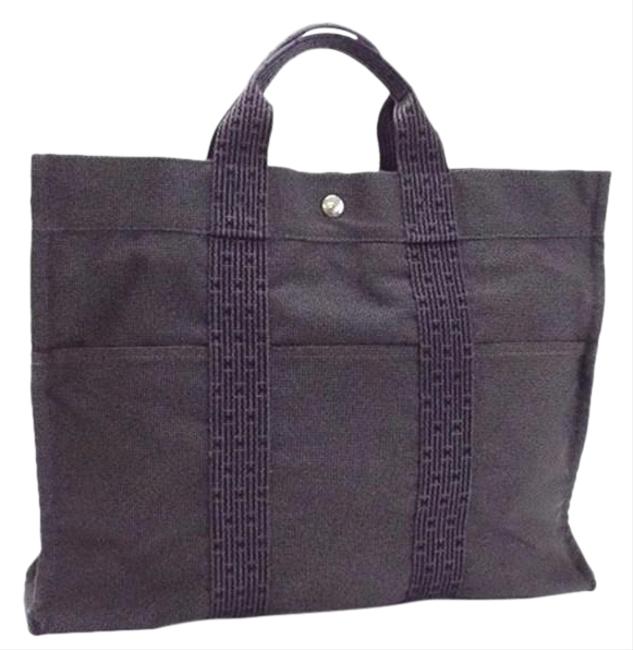 Hermes Tote Bag Yale Line Mm Gray Canvas