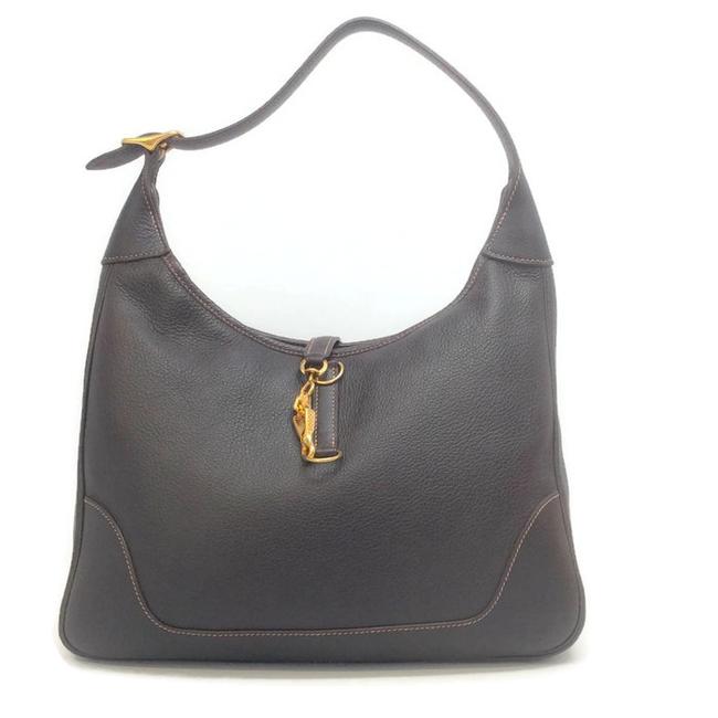 Hermes Trim 31 Brown Leather Hobo Bag