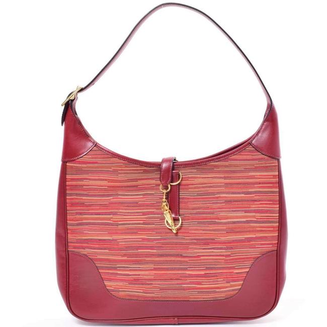 Hermes Trim Br Rakuichi Main Store Vibrato 35 Red Color Leather Shoulder Bag