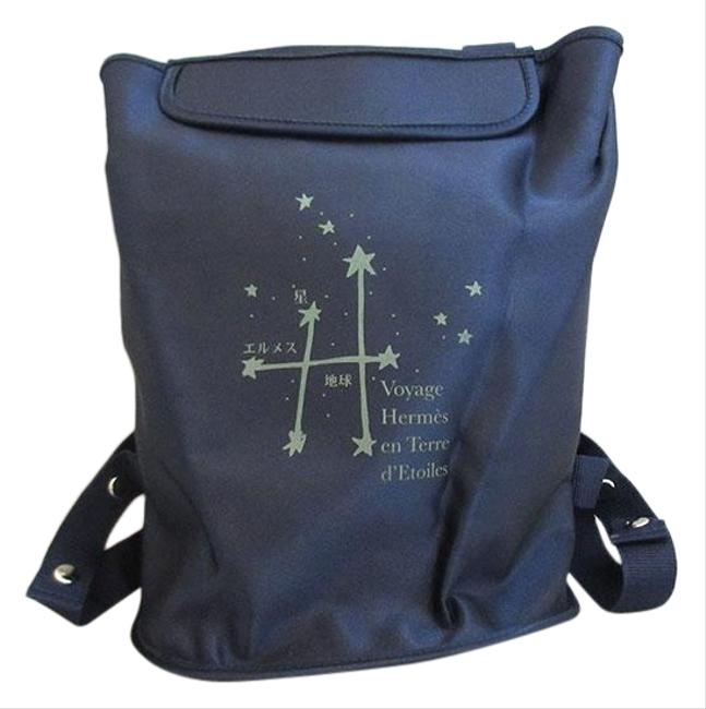 Hermes Trip Around The Stars 1999 Ladies Navy Nylon Backpack