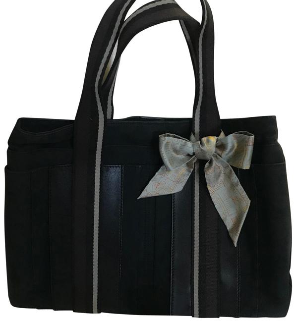 Hermes Sac Troca Horizontal Mm In CanvasLeather Black Canvas &amp; Leather Tote