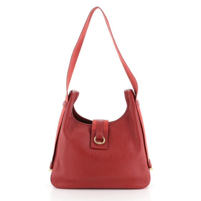Hermes Tsako Buffalo Red Leather Shoulder Bag
