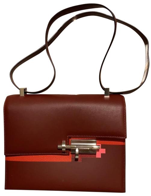 Hermes Verrou 21 Burgundy Cross Body Bag