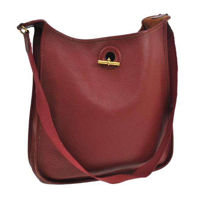 Hermes Vespa Gm Handbag Burgundy Togo Leather Cross Body Bag