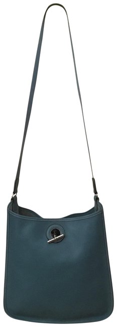 Hermes Vespa Pm Handbag Blue Leather Cross Body Bag