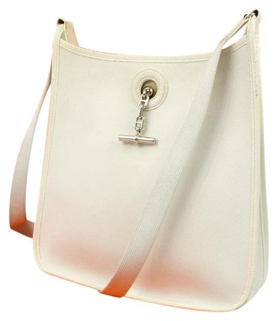 Hermes Vespa Pm White Leather Cross Body Bag