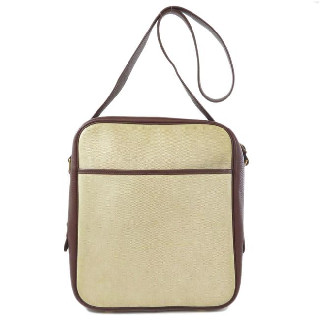 Hermes Victoria Ashe Unisex BeigeBrown Toile H Shoulder Bag