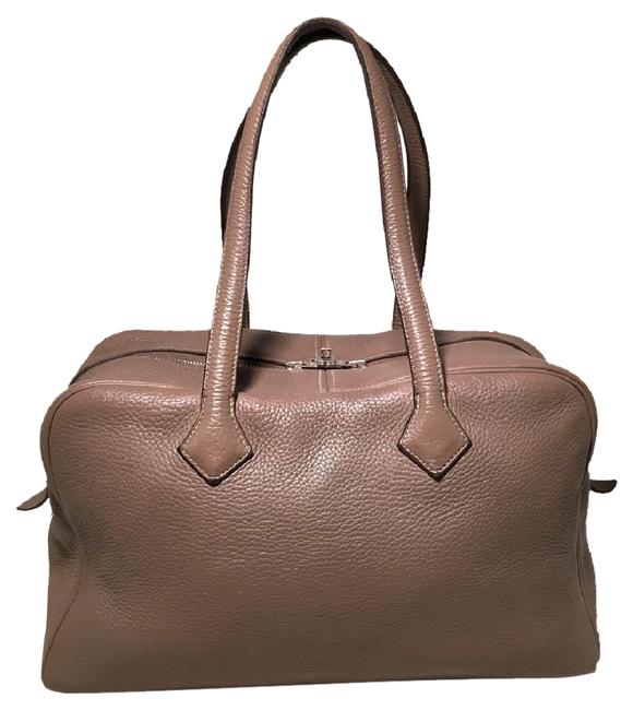 Hermes Victoria Clemence Ii 35 Grey Leather Tote