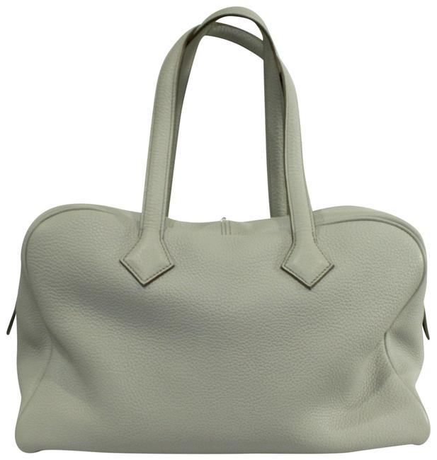 Hermes Victoria Clemence Ii 35 Ivory Leather Tote