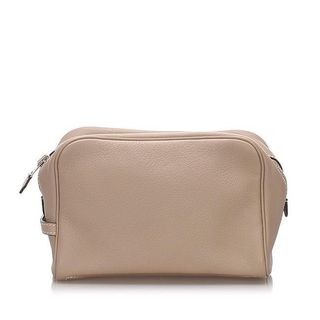 Hermes Victoria Pouch Brown Leather Wristlet