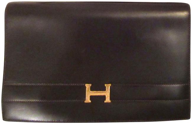 Hermes Annie Vintage Iconic 1968 Brown Leather Clutch
