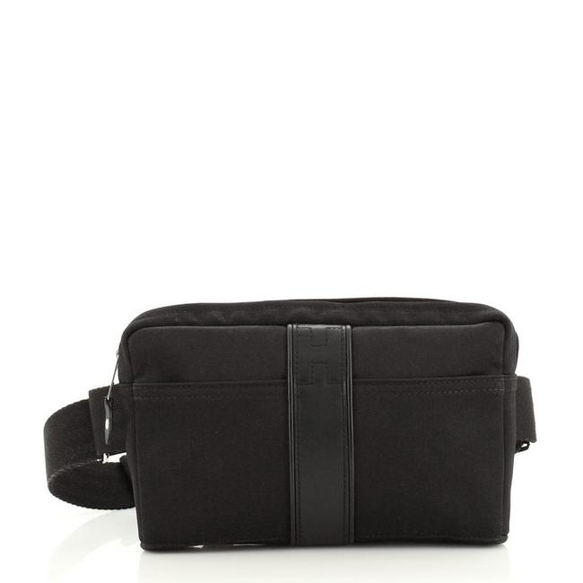 Hermes Waist Bag Acapulco Toile with Leather Black Canvas Plain Satchel