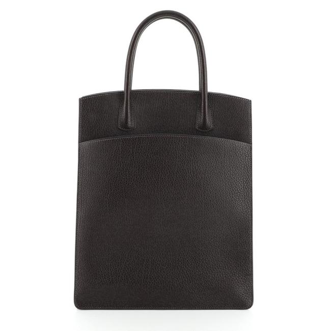 Hermes White Bus 30 Brown Leather Tote