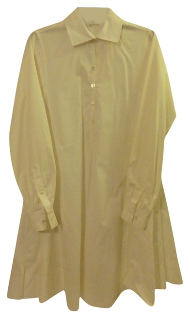 Hermes White Collared Cotton Shirtdress Long Casual Maxi Dress 