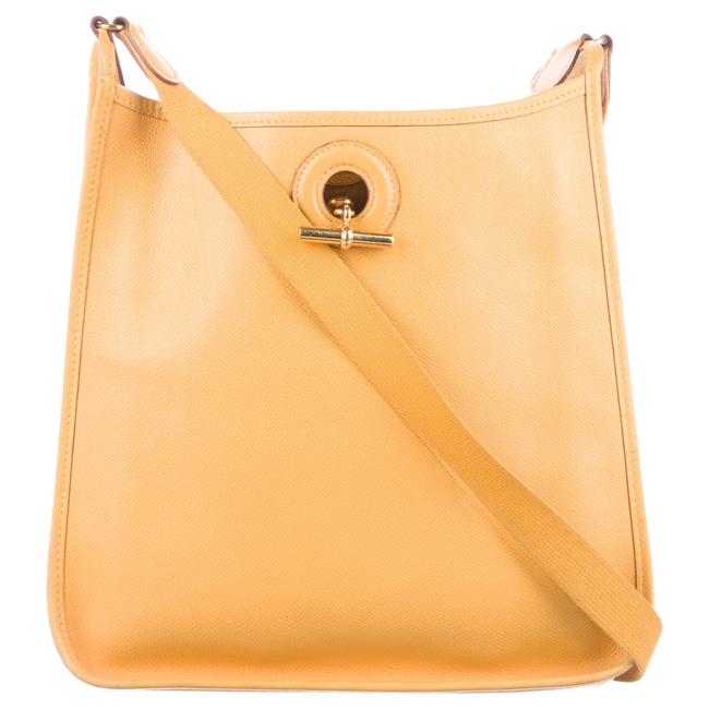 Hermes Yellow Leather Cross Body Bag