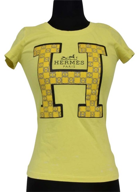 Hermes Yellow Signature Vivid Bright H M Tee Shirt 