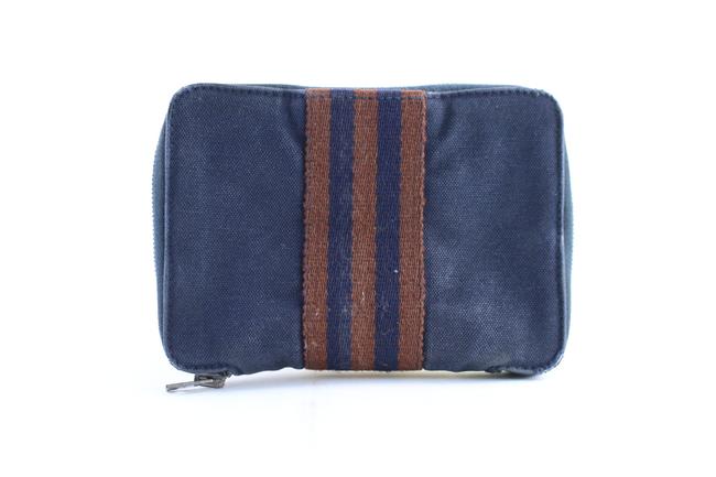 Hermes Zip Around Wallet 14hr0226 Blue X Red Canvas Clutch