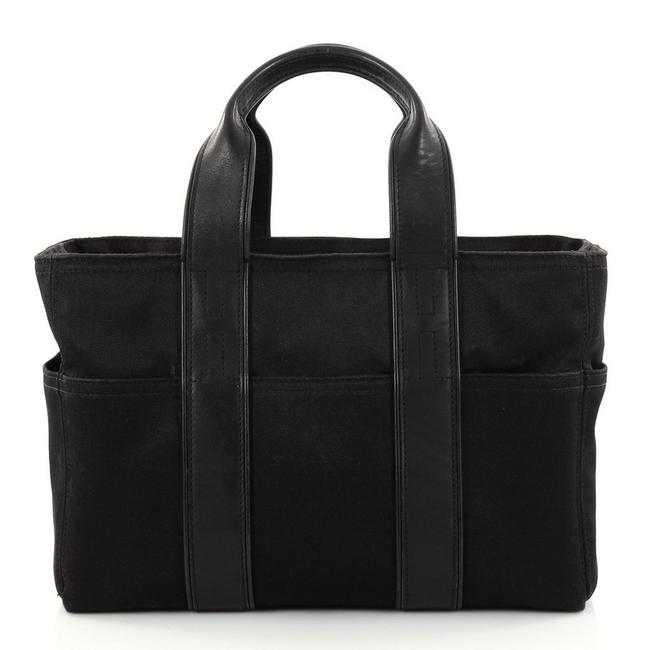 Hermes Acapulco Pm Black Toile and Leather Tote