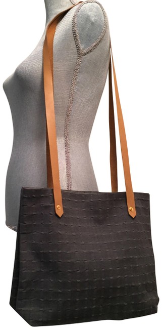 Hermes Ahmadabad Grey Canvas with Leather Straps Tote