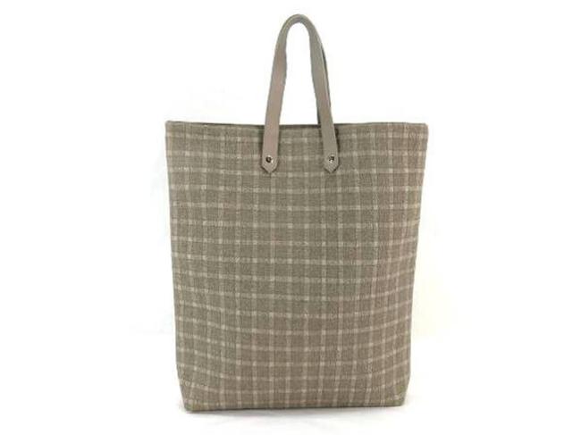 Hermes Ahmedabad Quilted 222775 Gray Canvas Tote