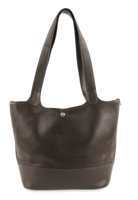 Hermes Amazonia Dark Brown Coated Canvas Shoulder Bag