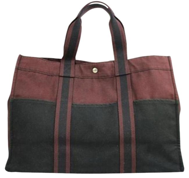 Hermes Bag Bicolor Large Herlm9 Black/Burgundy Black/Burgundy Tote