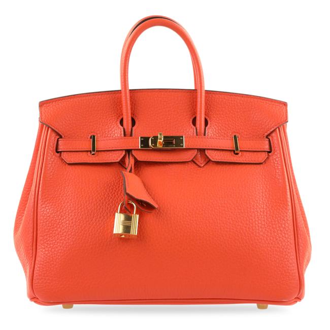 Hermes Birkin 25 Poppy Poppy Orange Leather Tote