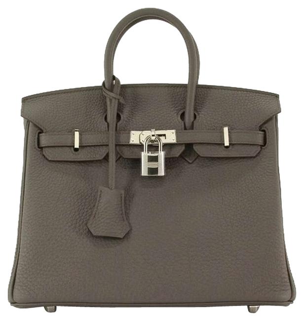 Hermes Birkin 25cm Etain Togo Gray Leather Satchel