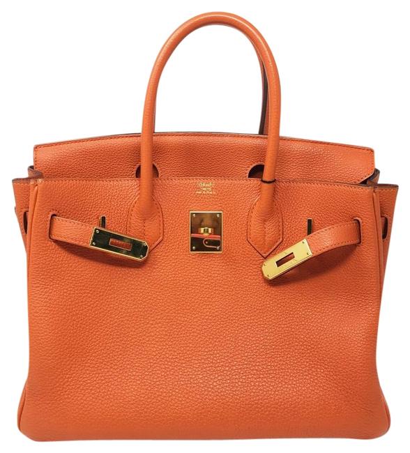 Hermes Birkin 30 Clemence Orange Satchel