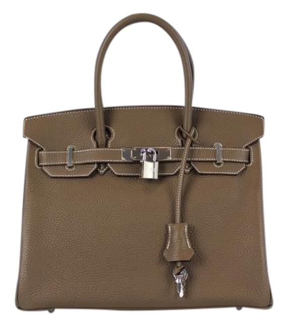 Hermes Birkin 30 Etoupe Clemence Leather Satchel