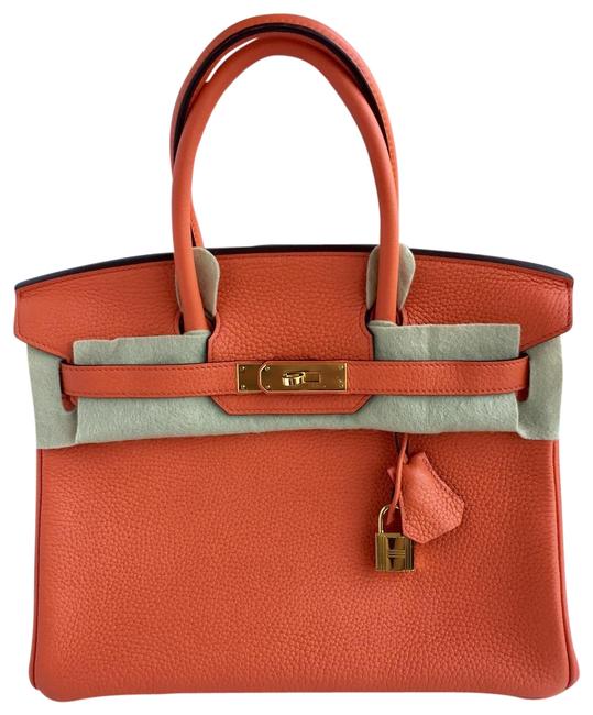 Hermes Birkin 30 Orange Leather Tote