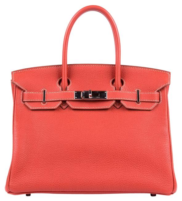 Hermes Birkin 30cm Palladium Hardware Blood Orange Togo Leather Satchel